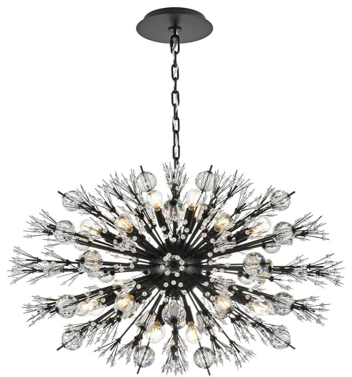Vera 24 Light Pendant, BlackBy Elegant Furniture & Lighting