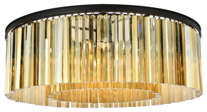 Elegant Lighting 1208F43-GT/RC Sydney 10 Light 44"W Flush Mount - Matte BlackBy Elegant Furniture & Lighting