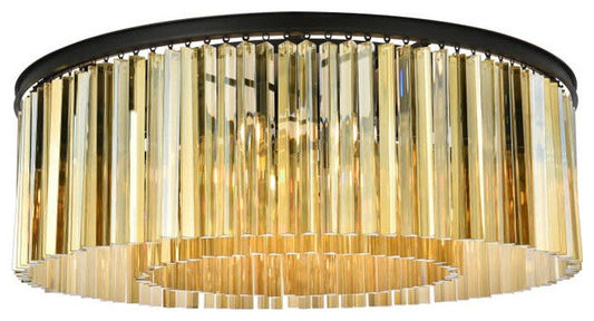 Elegant Lighting 1208F43-GT/RC Sydney 10 Light 44"W Flush Mount - Matte BlackBy Elegant Furniture & Lighting