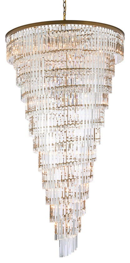 Elegant Lighting 1201SR48 Sydney 58 Light 48"W Crystal Waterfall - Matte BlackBy Elegant Furniture & Lighting