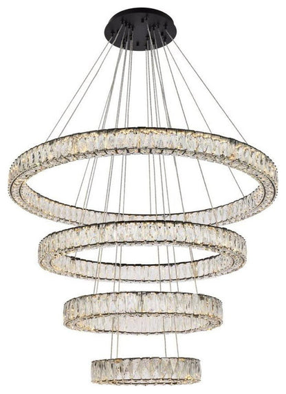 Monroe 4 Light Chandelier, BlackBy Elegant Furniture & Lighting