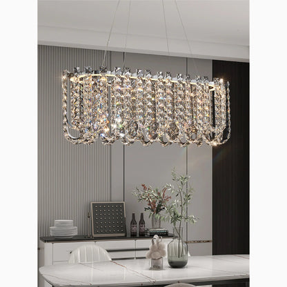 Cagnano Amiterno | Posh Large LED Crystal Pendant Chandelier, 1 Layer Large -Dia39.4", Warm LightBy Miron Demid LLC