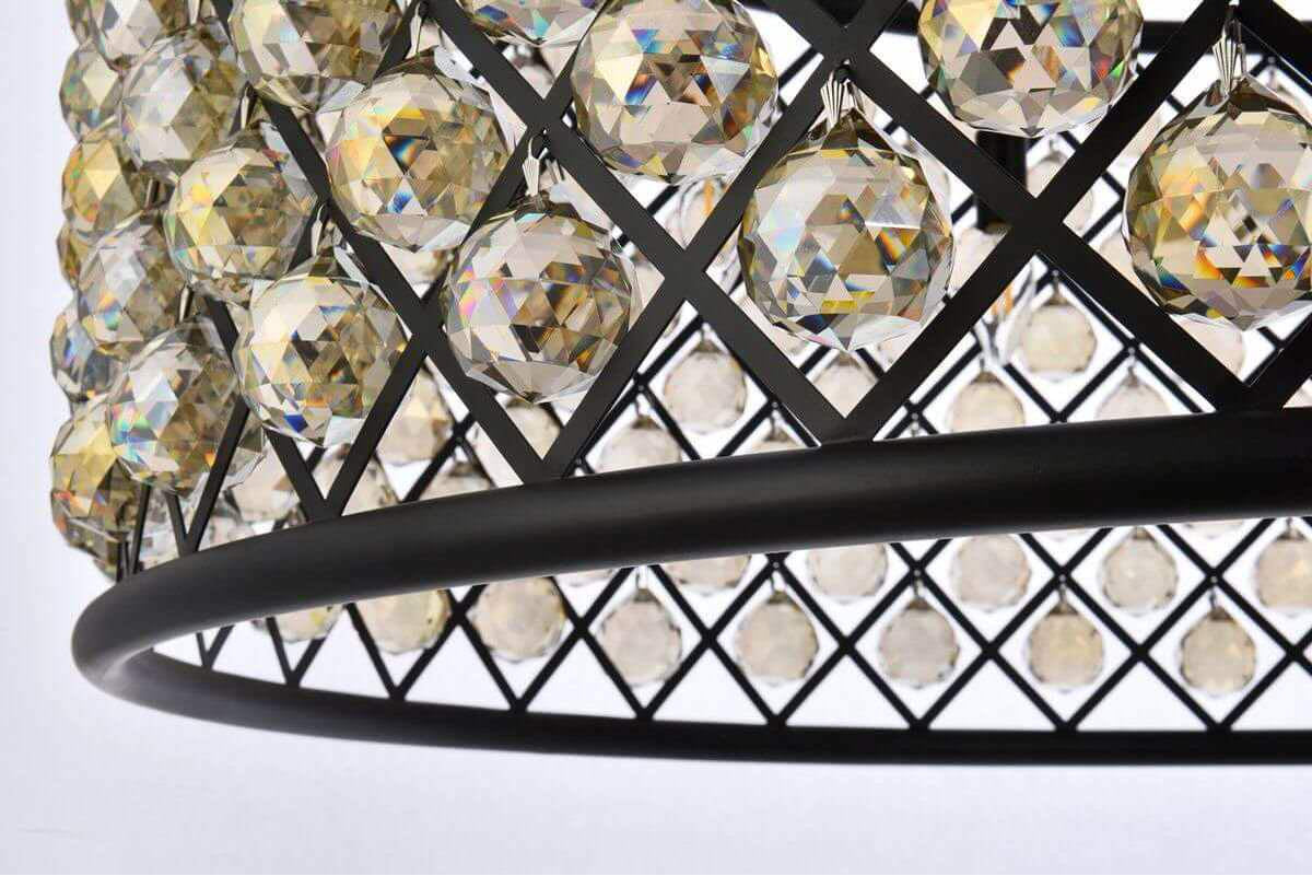 Chandelier - crystal4801par, Matte Black, 43, Golden TeakBy Crystallo Lighting