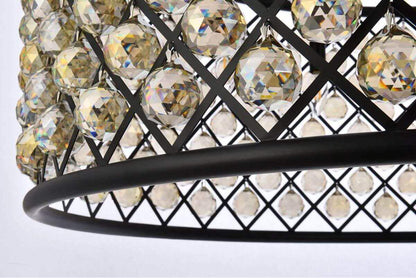 Chandelier - crystal4801par, Matte Black, 43, Golden TeakBy Crystallo Lighting