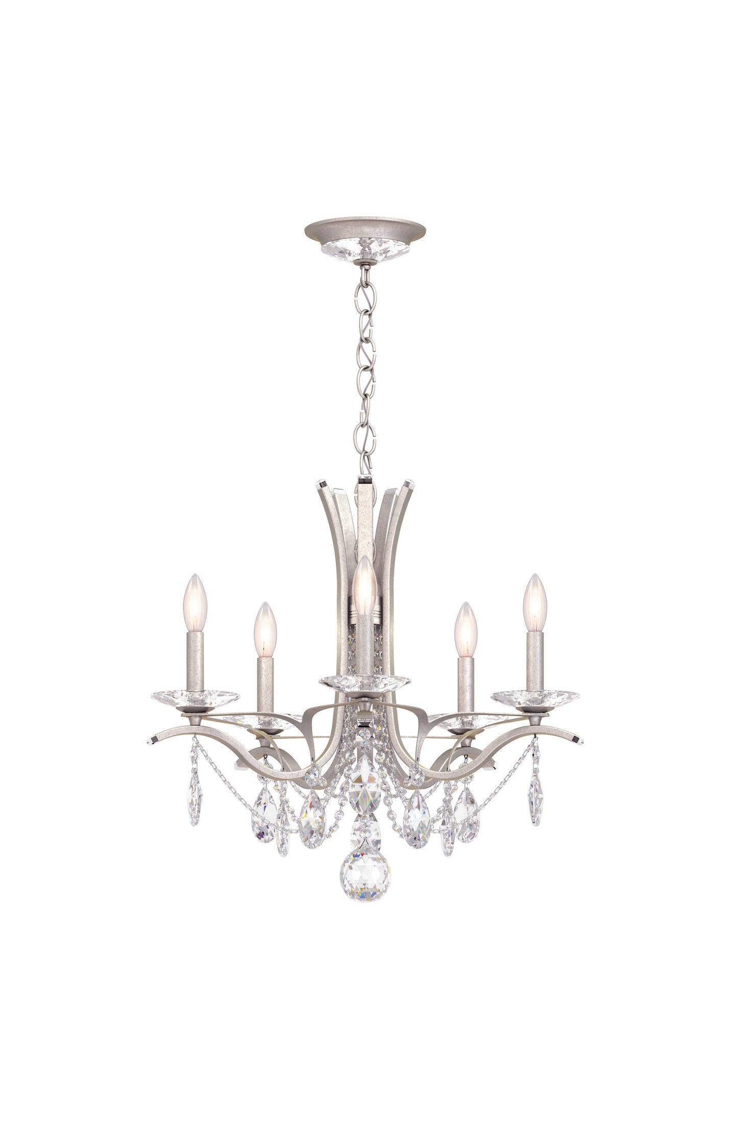 Schonbek Va8355N-48H 5 Light Crystal Chandelier, Antique SilverBy Schonbek