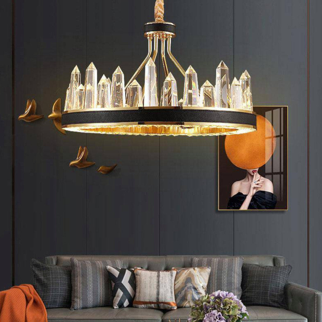 Villa Crystal Modern Chandelier, 32"By Morsale.com