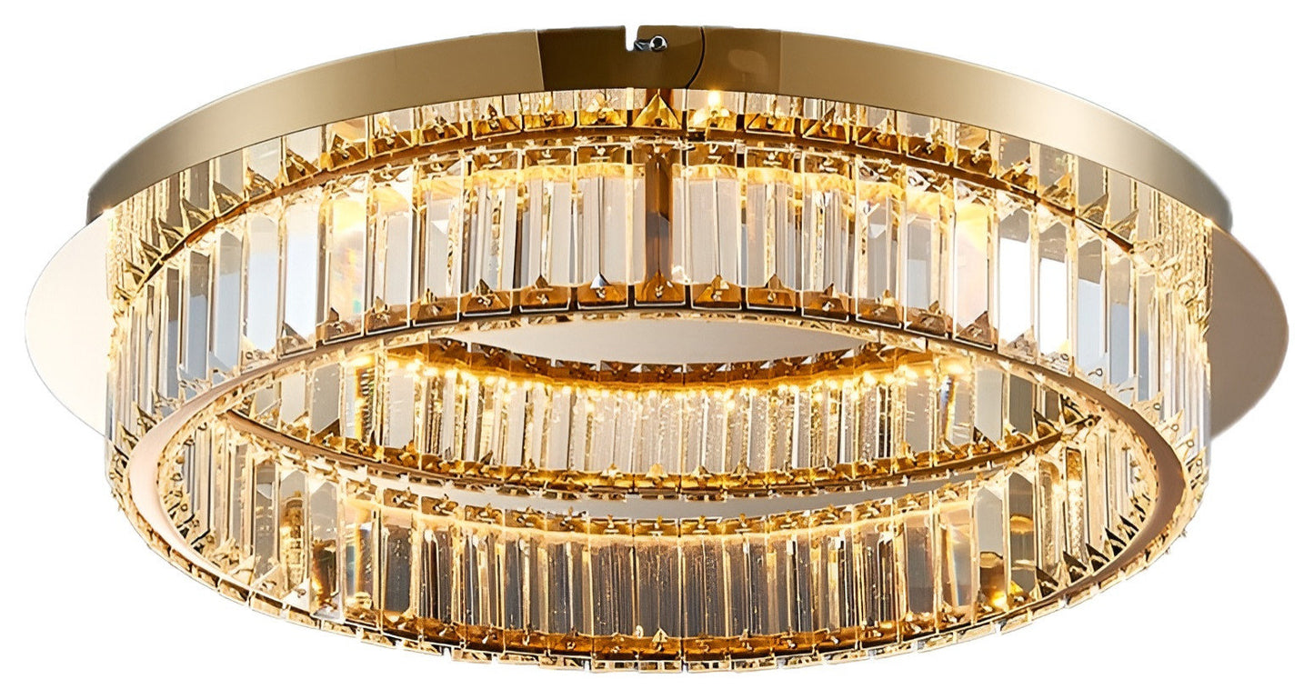 Adrara | Stunning Gold Led Crystal Ceiling Chandelier, 31.5''By Miron Demid LLC