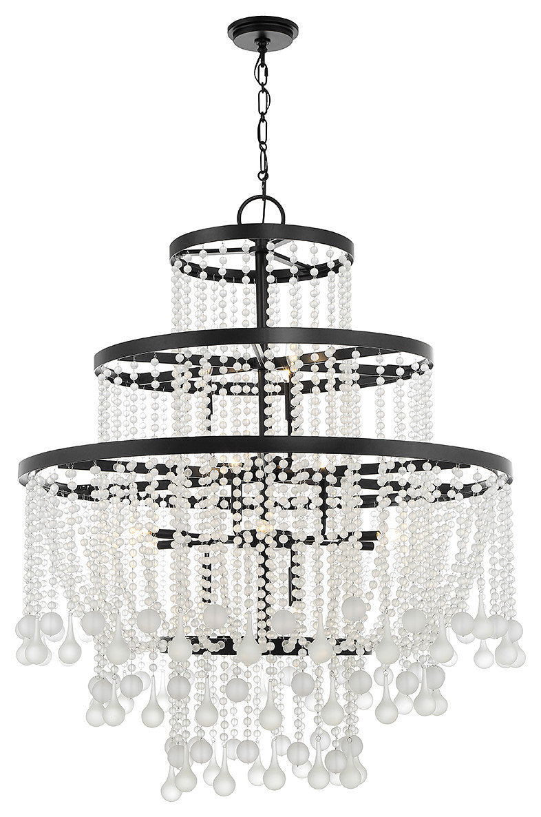Luna 15-Light Chandelier, Warm Brass or Matte Black, Matte BlackBy Savoy House