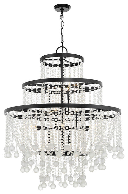 Luna 15-Light Chandelier, Warm Brass or Matte Black, Matte BlackBy Savoy House
