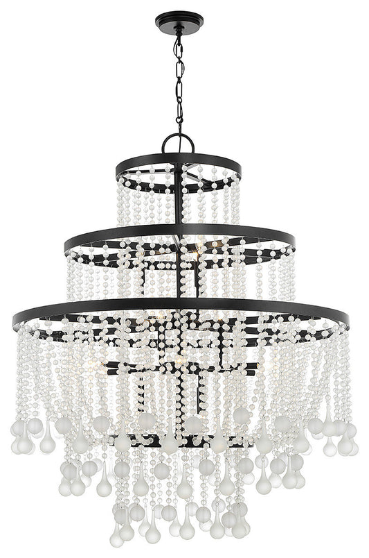 Luna 15-Light Chandelier, Warm Brass or Matte Black, Matte BlackBy Savoy House