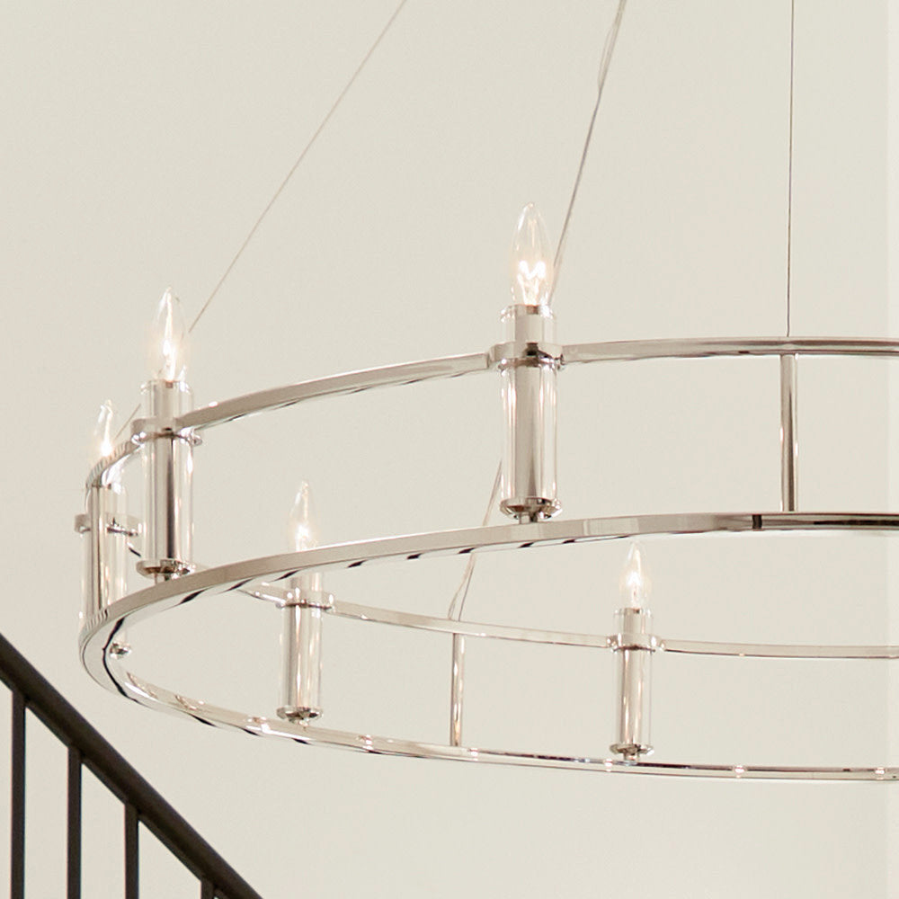 Kichler 52491 Rosalind 10 Light 50"W Crystal Candle Style - Polished NickelBy Kichler