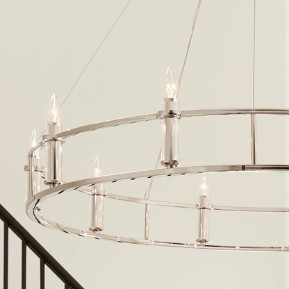 Kichler 52491 Rosalind 10 Light 50"W Crystal Candle Style - Polished NickelBy Kichler