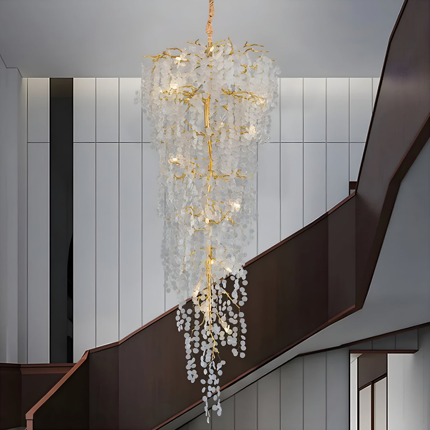 Aidone | Large Luxury Crystal Chandelier For Staircase, Dia31.5xh55.1"By Miron Demid LLC