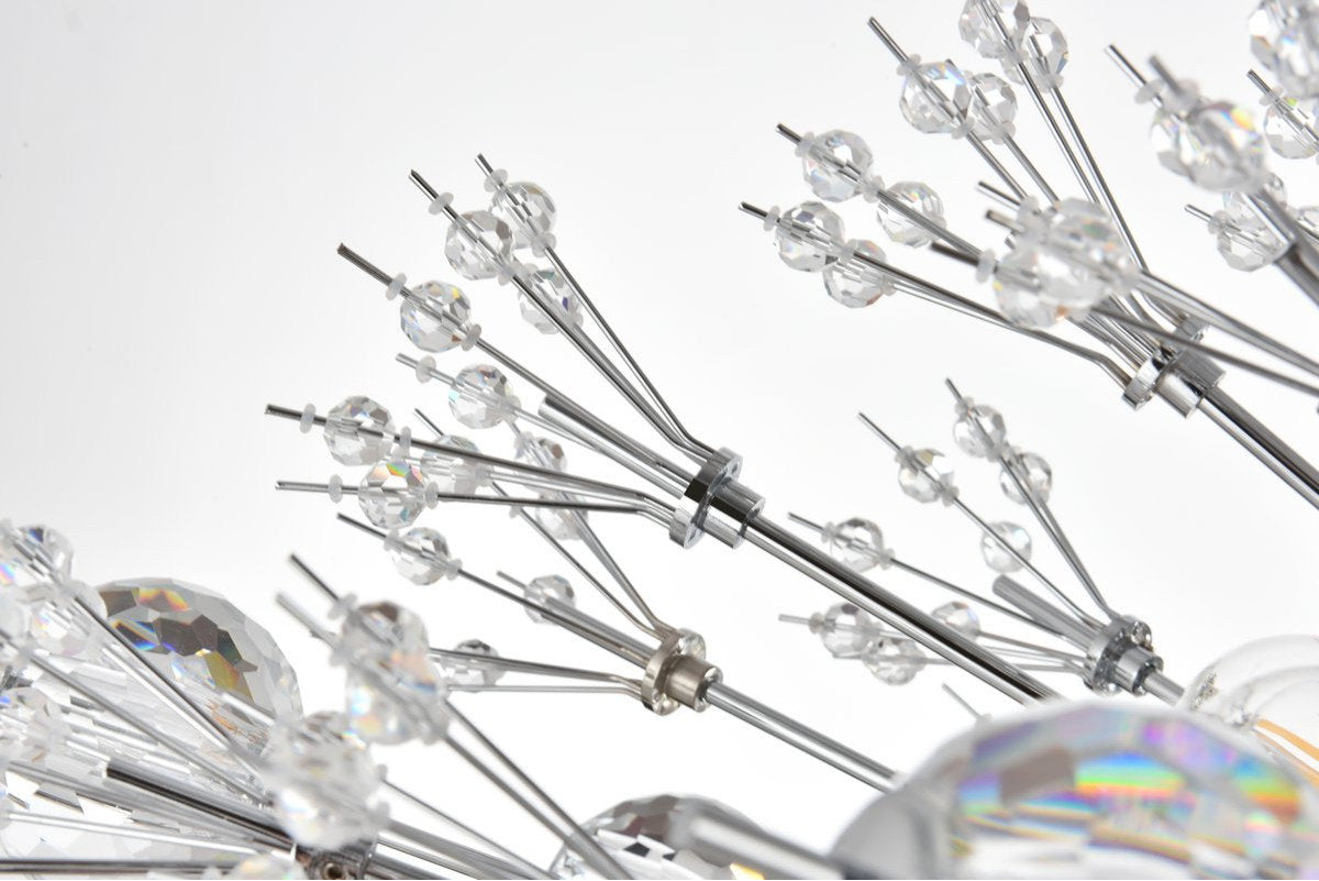 Elegant Lighting 2500D42C Vera 42 inch crystal starburst oval pendant in chromeBy Elegant Furniture & Lighting