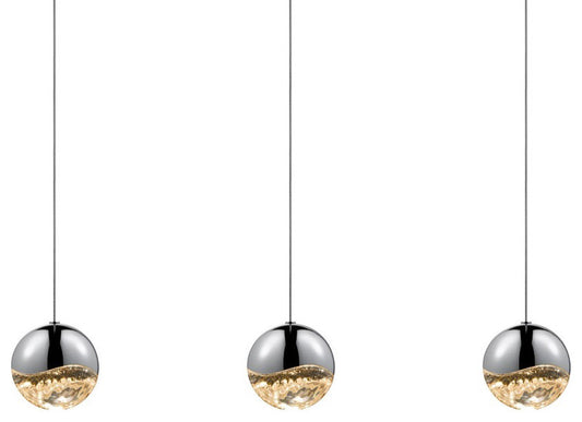 Sonneman Grapes 3 Light Rectangle Large LED Pendant, ChromeBy SONNEMAN - A Way of Light