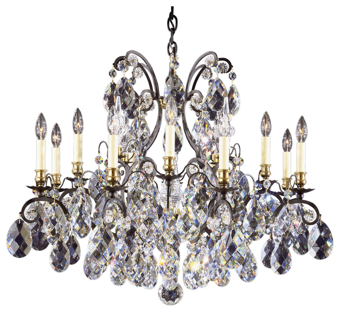 Renaissance 13-Light Chandelier in Black With Clear Heritage CrystalBy Schonbek