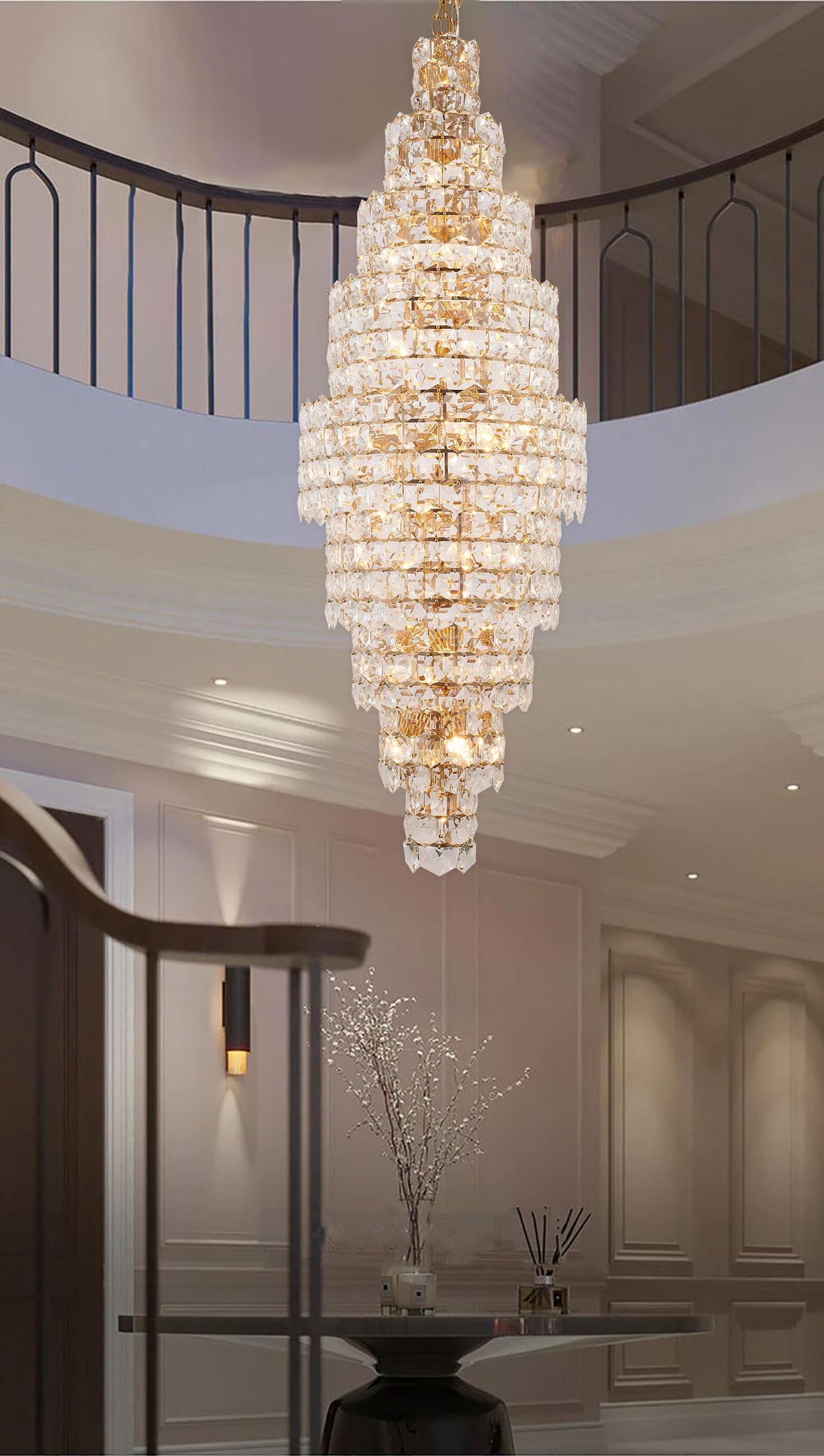 9 Tier Gold Crystal ChandelierBy Design Living