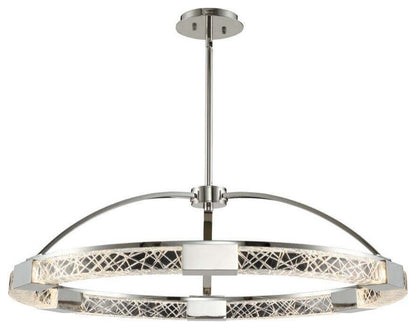 Allegri Athena 32" LED Pendant, Polished Nickel With Firenze CrystalBy Allegri Crystal by Kalco Lighting