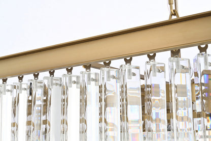 Elegant Lighting 1201S34 Sydney 21 Light 34"W Crystal Waterfall - Satin GoldBy Elegant Furniture & Lighting