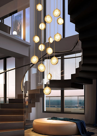 Corniglia | Staircase Crystal Chandelier, 15 LightsBy Miron Demid LLC