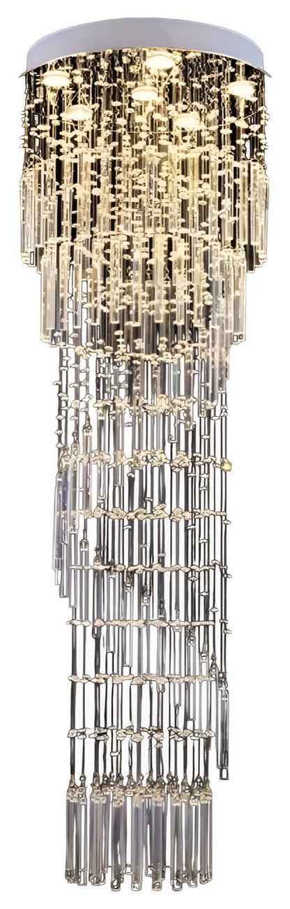 Levens | Exquisite Modern Flush Mount Crystal Chandelier, Dia39.4xh137.8" / Dia100xh350cm, Cool LightBy Miron Demid LLC