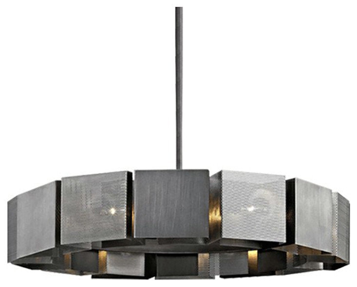 Stainless Steel Industrial Modern Ring Chandelier, Diameter 40"By MORSALE