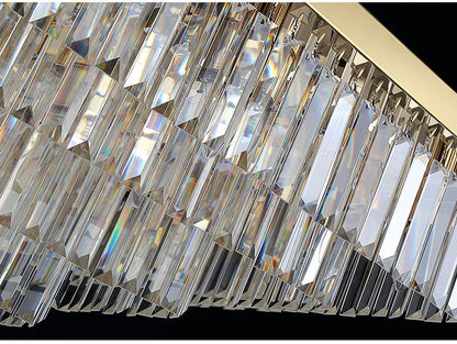 Bagnolo in Piano | Gold Square Crystal Chandelier, 39.4''By Miron Demid LLC