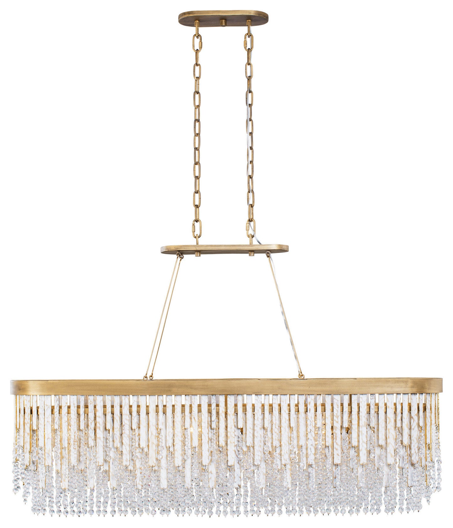 Varaluz 359N06 Lafayette 6 Light 48"W Crystal Linear Pendant - Havana GoldBy Varaluz