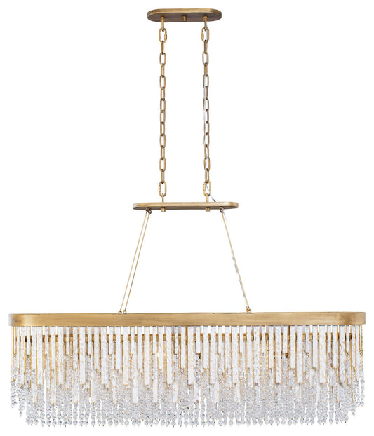Varaluz 359N06 Lafayette 6 Light 48"W Crystal Linear Pendant - Havana GoldBy Varaluz