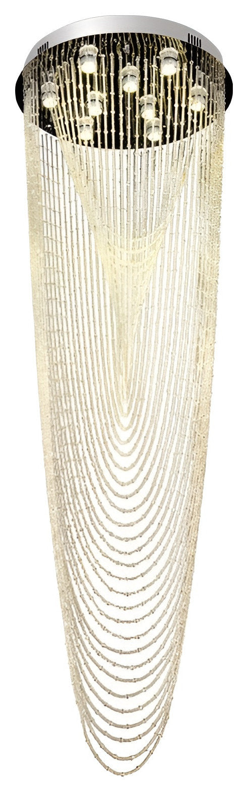 Golfe-Juan | Stunning Large Crystal Ceiling Chandelier, 31.5"By Miron Demid LLC