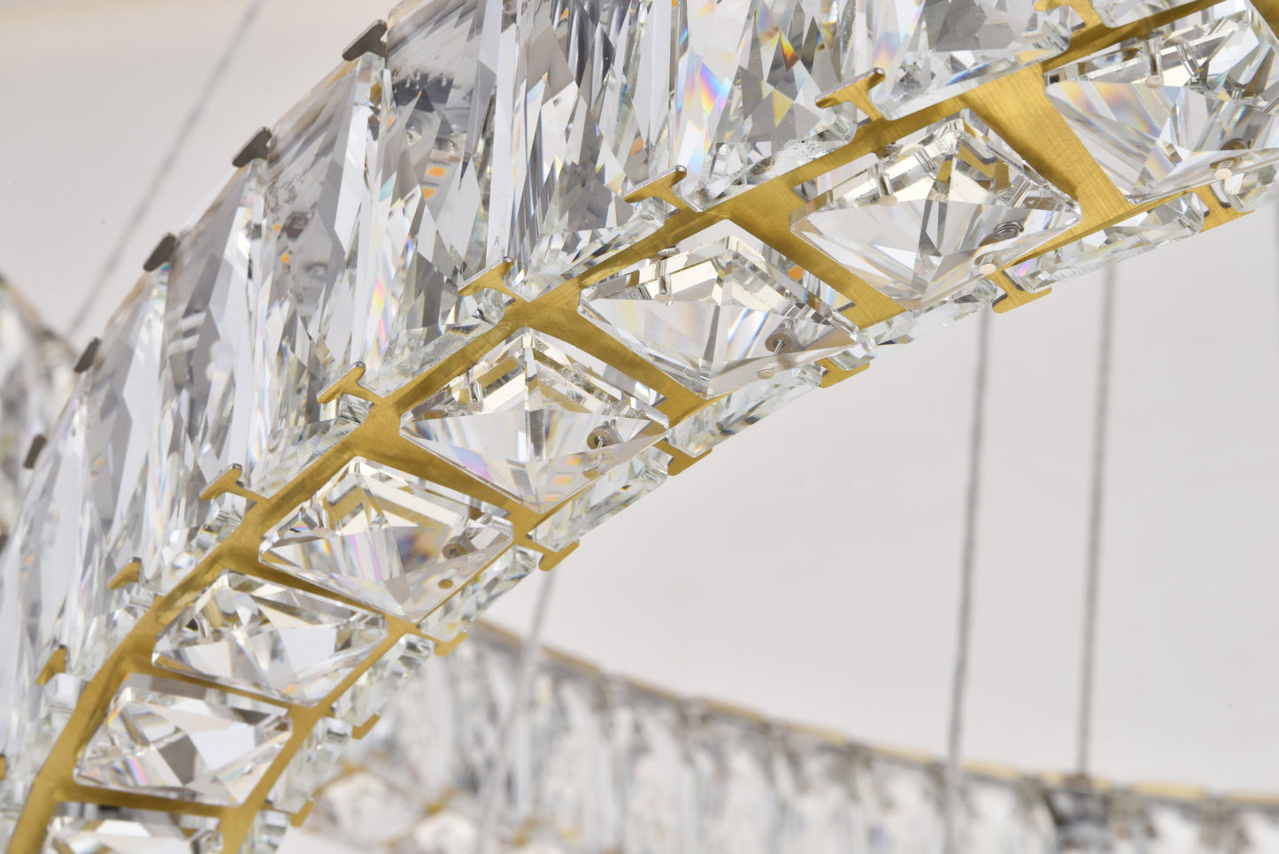 Elegant Lighting 3503G34 Monroe 7 Light 34"W LED Crystal Ring - ChromeBy Elegant Furniture & Lighting