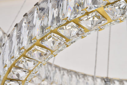 Elegant Lighting 3503G34 Monroe 7 Light 34"W LED Crystal Ring - ChromeBy Elegant Furniture & Lighting