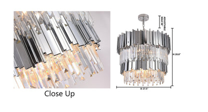 27.5"D 12-Light Chrome Crystal ChandelierBy Design Living