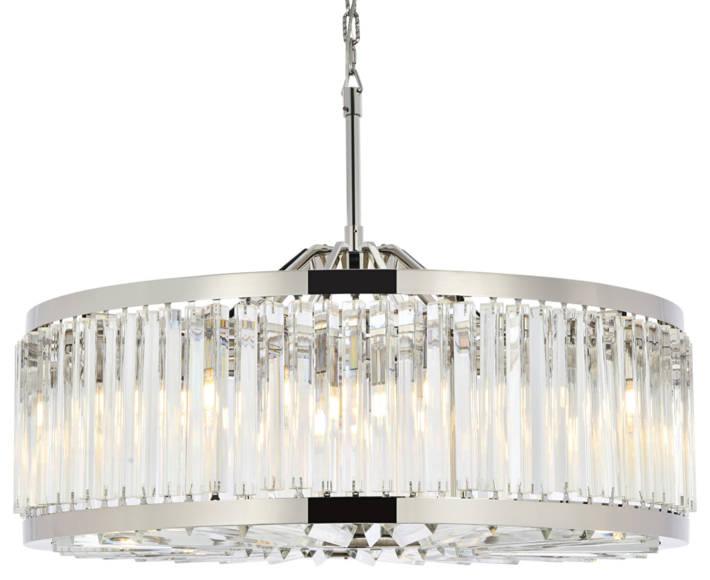 Elegant Lighting 1203D35/RC Chelsea 10 Light 36"W Crystal Drum - PolishedBy Elegant Furniture & Lighting