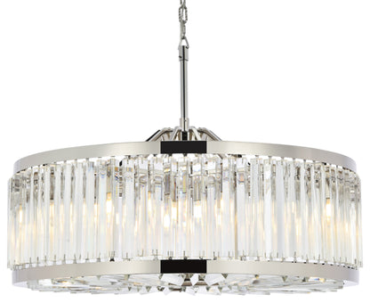 Elegant Lighting 1203D35/RC Chelsea 10 Light 36"W Crystal Drum - PolishedBy Elegant Furniture & Lighting