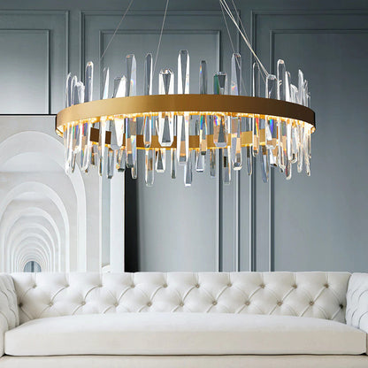 Jodoigne | Round Gold Crystal Chandelier for Dining Room, Dia39"By Miron Demid LLC