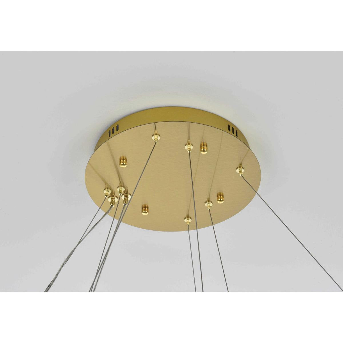 Bowen 2 Light Chandelier, Satin GoldBy Elegant Furniture & Lighting