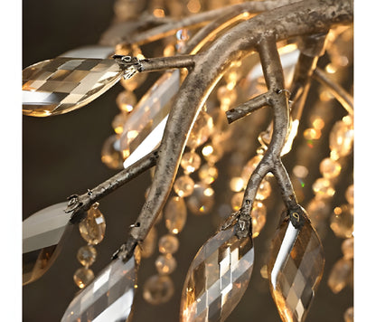 Alfiano Natta | Luxury Gold/Chrome Vintage Crystal Hanging Lamp For Living Room, Gold, Dia26.8"By Miron Demid LLC