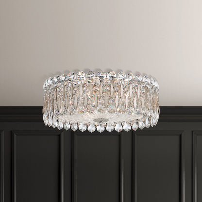 Schonbek Rs8348N-48S 3 Light Crystal Flush, Antique SilverBy Schonbek