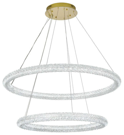 Bowen 2 Light Chandelier, Satin GoldBy Elegant Furniture & Lighting