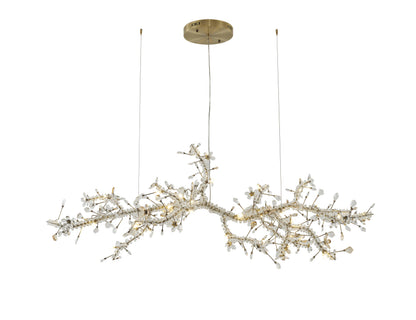 30-Light 70" Gold Stainless Steel Chandelier With Clear and Champagne CrystalsBy Design Living