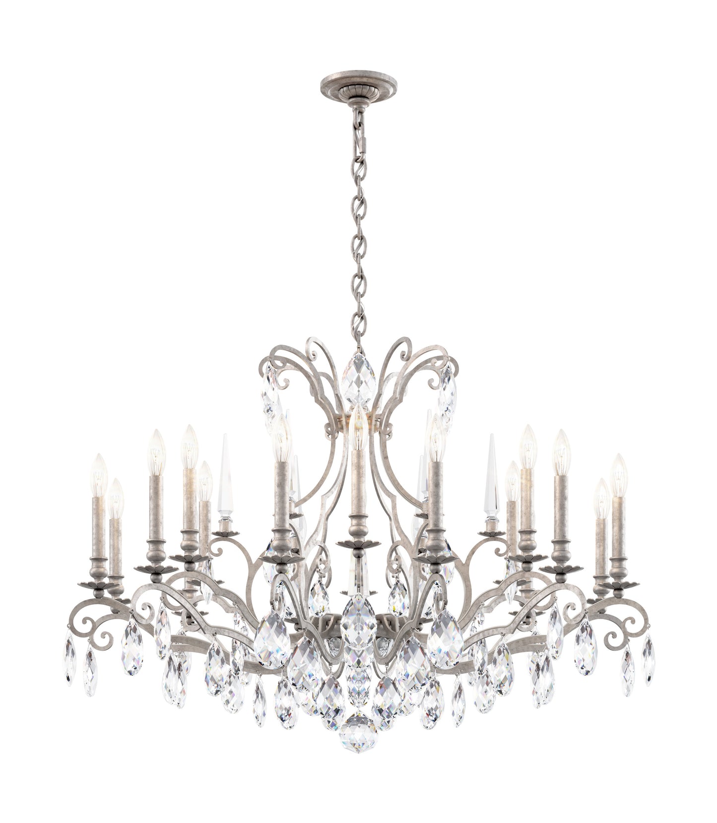 Schonbek Rn3892N-48H 18 Light Crystal Chandelier, Antique SilverBy Schonbek