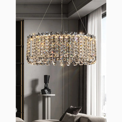 Cagnano Amiterno | Posh Large LED Crystal Pendant Chandelier, 2 Layers Small -Dia31.5+19.7", Cool LightBy Miron Demid LLC