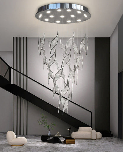 Framura | Creative Charming LED Crystal Chandelier, Chrome, Dia31.5xh78.7", Warm Light, DimmableBy Miron Demid LLC