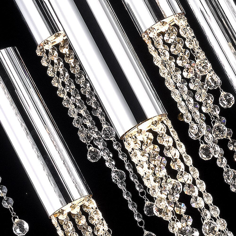 Monterosso | Hanging Crystal Light Fixture, Chrome, 12 Lights, Cool Light 6000kBy Miron Demid LLC