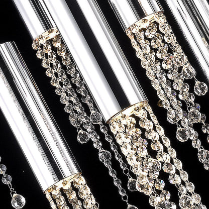Monterosso | Hanging Crystal Light Fixture, Chrome, 12 Lights, Cool Light 6000kBy Miron Demid LLC