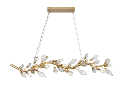 12-Light Gold Branch Chandelier With Clear Crystal PetalsBy Design Living