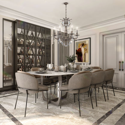 Schonbek 5676-84S 6 Light Crystal Chandelier, Royal PewterBy Schonbek