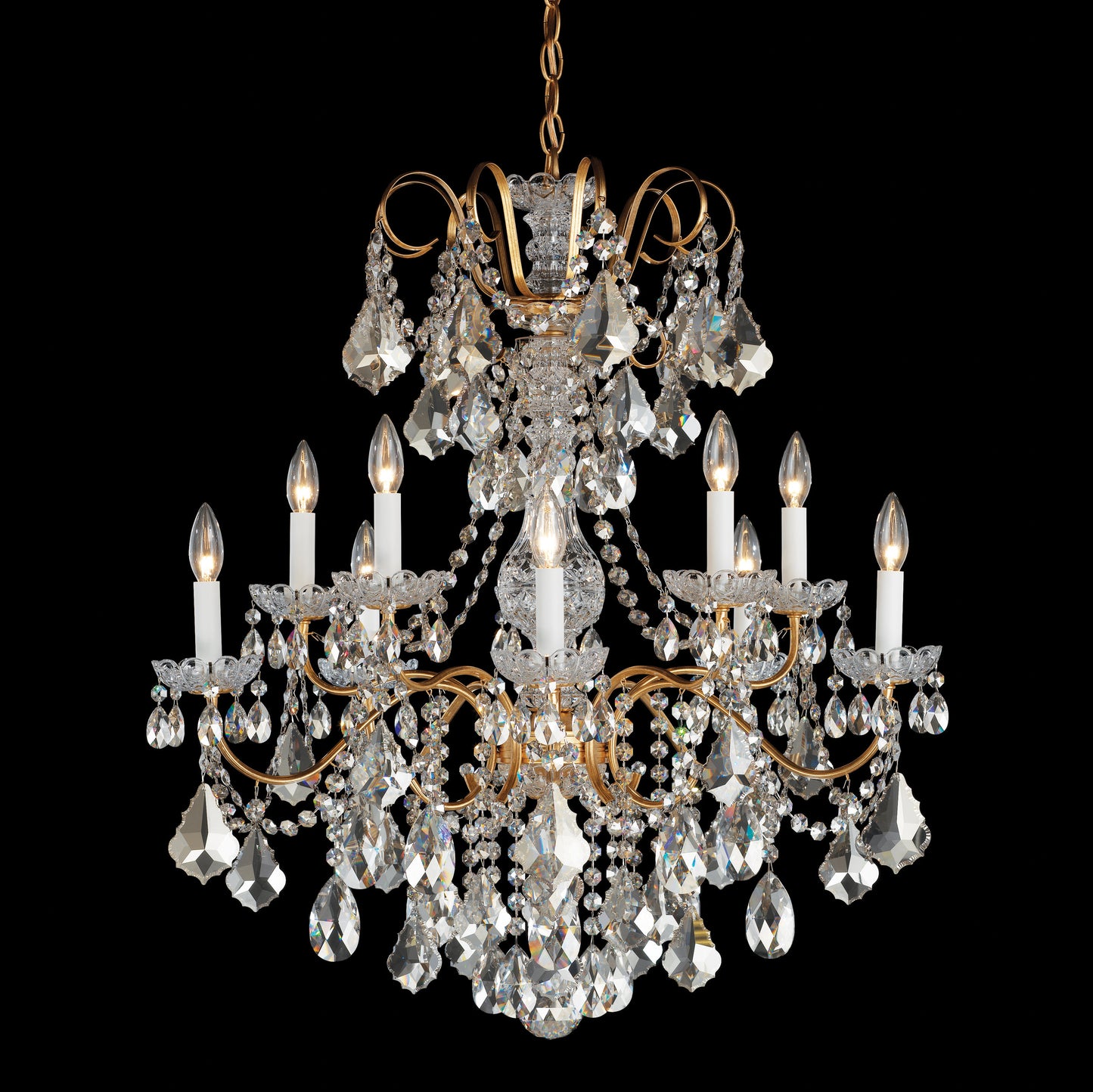 New Orleans 10-Light Chandelier in French Gold With Clear Heritage CrystalBy Schonbek