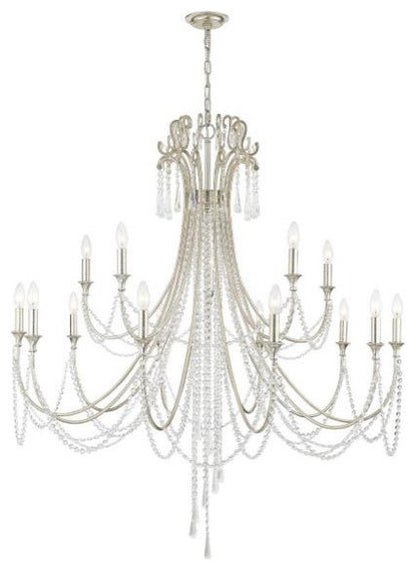 Crystorama arc-1919-sa-cl-mwp-xb-5912-BN Arcadia  15-Light 2-Tier ChandelierBy Crystorama Lighting